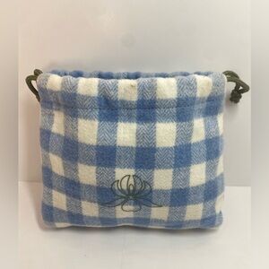 Sisley Comestic bag Blue and White Checkered Drawstring Bag